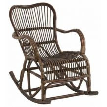 Chaise à Bascule en Rotin Marron