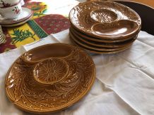 Service Majolica à artichaut en Barbotine