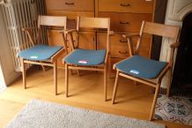 Série de 6 chaises bridge à accoudoirs, design 50