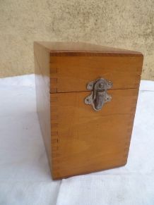 boite a fiches en bois ,vintage