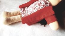 poupée de chiffon ancienne tissu laine coton