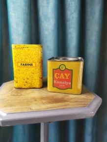 Lot anciennes boîtes alimentaires