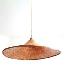 Grande suspension osier vintage 