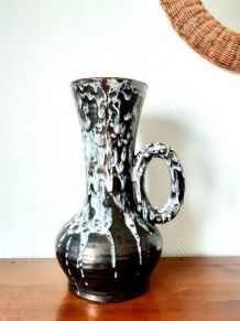 Grande potiche en céramique fat lava 1960 