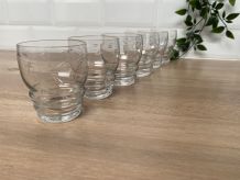 Set de 6 verres à vin en verre gravé