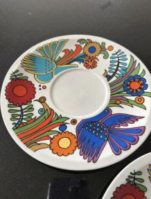 Lot 3 coupelles Acapulco Villeroy et Boch fleurs et oiseaux 