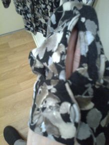 chemisier jersey noir brun manches longues