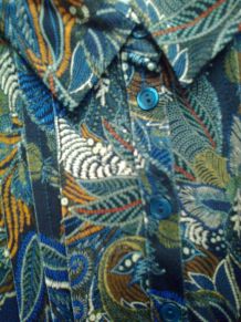 chemisier jersey imprimé multicolore patte de boutonnage