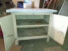 placard tôle émaillée bleue et blanche