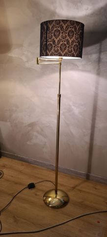  super lampadaire chrome or liseuse deluxe sur pied vintage 