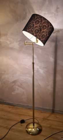  super lampadaire chrome or liseuse deluxe sur pied vintage 