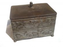 coffret , boite en fer blanc , vintage