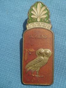 Pince à papiers en laiton émaillée, vintage