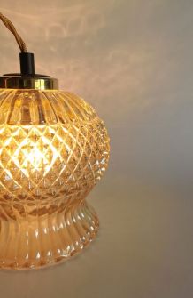 Lampe baladeuse vintage années 60 globe verre ciselé