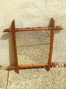 miroir vintage  bois façon bambou