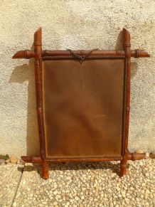 miroir vintage  bois façon bambou