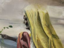 Huile sur toile « Femme touareg »