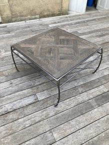table basse en parquet de versailles
