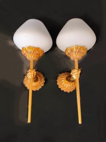 appliques mains flambeaux vintage