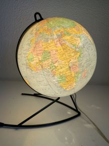 Globe vintage 1960 terrestre verre Girard et Barrère - 27 cm
