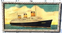 Chromo du paquebot Normandie années 30