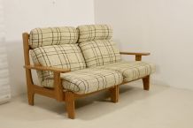 Canapé 2 places transformable en fauteuils année 70-80 Pin m