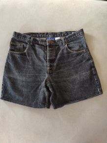 Short  jeans noir gothic 44/XXL denim pur coton 
