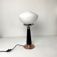 ANCIENNE GRANDE LAMPE A POSER ART-DECO VINTAGE EN OPALINE