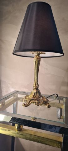 petite lampe bronze style rocaille, 38x20, electricité au no