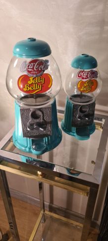 duo de distributeur   jelly belly  ,alu et verre  , turquois