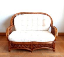 Salon de jardin en rotin avec coussins 