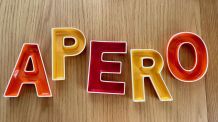 5 Coupes céramique lettres multicolores