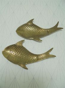 Paire de poissons en laiton