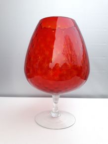 Vase / coupe Empoli - Italie -Grand verre sur pied - 1970