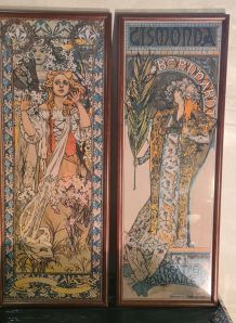 cadre  art nouveau , encadrement par pro,     affiche sarah 