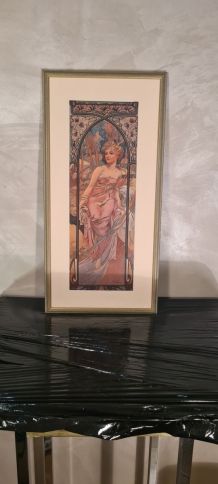  cadre 2 art nouveau mucha ,  litho , gravure  par pro