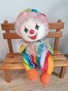 Poupée Clown musical multicolore année 80 