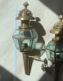 Paire de lampes de calèche