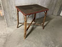 Table en rotin années 60