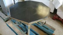 Table basse dalle ardoise et fer forgé UNIQUE