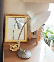 Lampe vintage thème industriel alu brossé orientable à poser