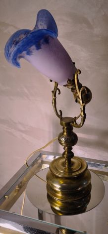 lampe a balancier bronze et laiton fin 19e siècle, bon etat 