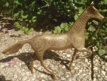 figurine, cheval en laiton, vintage