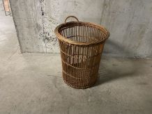 Corbeille à papier en rotin