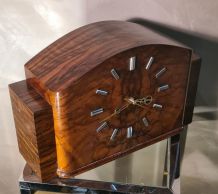  superbe pendule  art deco en palissandre de  rio   1920 cir