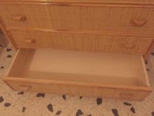 Commode en rotin et bambou
