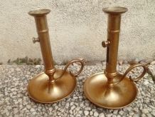 paire de bougeoirs a curseur, vintage