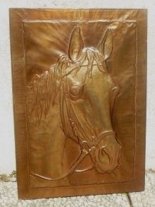 tableau en métal , cheval