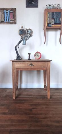 Table de ferme ancienne en bois, table de travail, bureau en