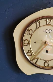 Horloge formica vintage pendule murale silencieuse Lora jaun